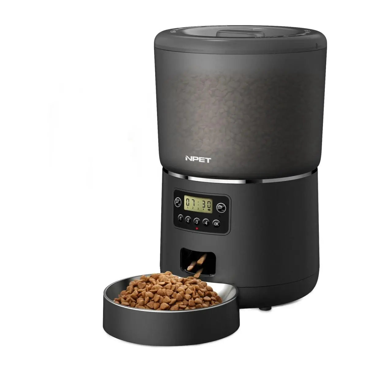 4L Automatic Smart Pet Feeder for multiple pets with stainless steel bowl