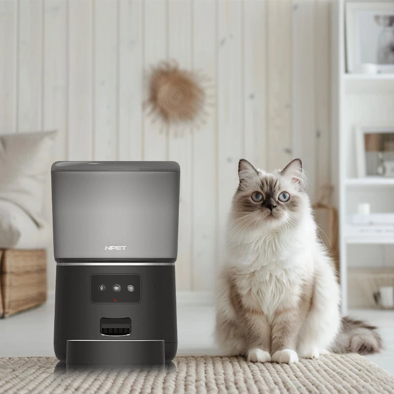 4L Automatic Smart Pet Feeder for multiple pets with stainless steel bowl