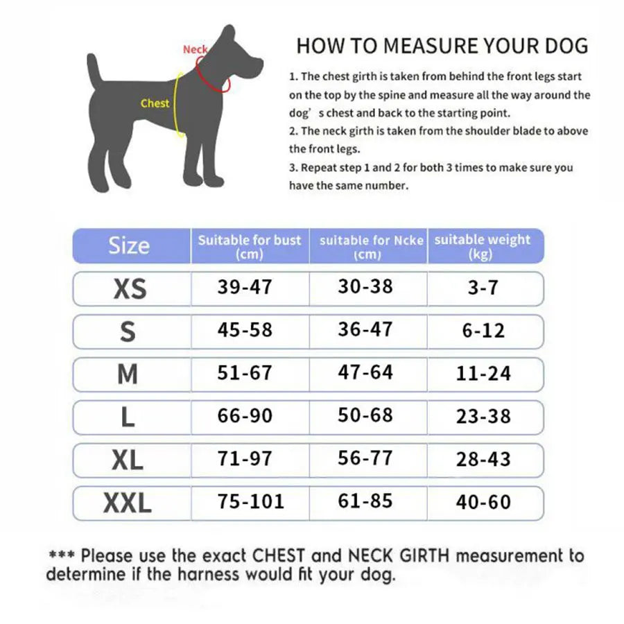 Adjustable Reflective Dog Harness Custom with Vest ID Patch