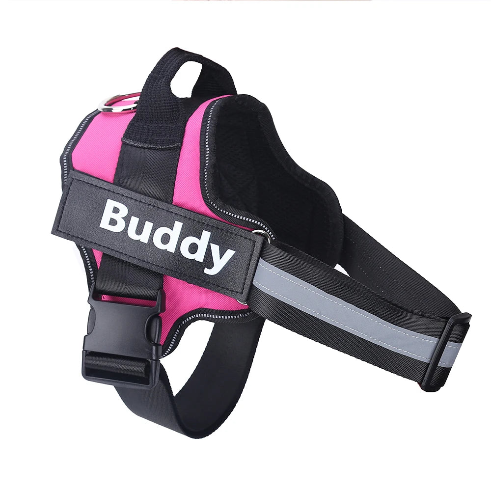 Adjustable Reflective Dog Harness Custom with Vest ID Patch