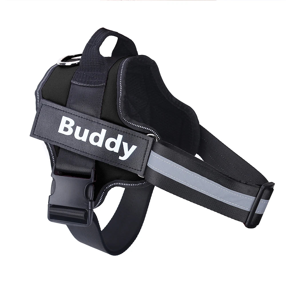 Adjustable Reflective Dog Harness Custom with Vest ID Patch