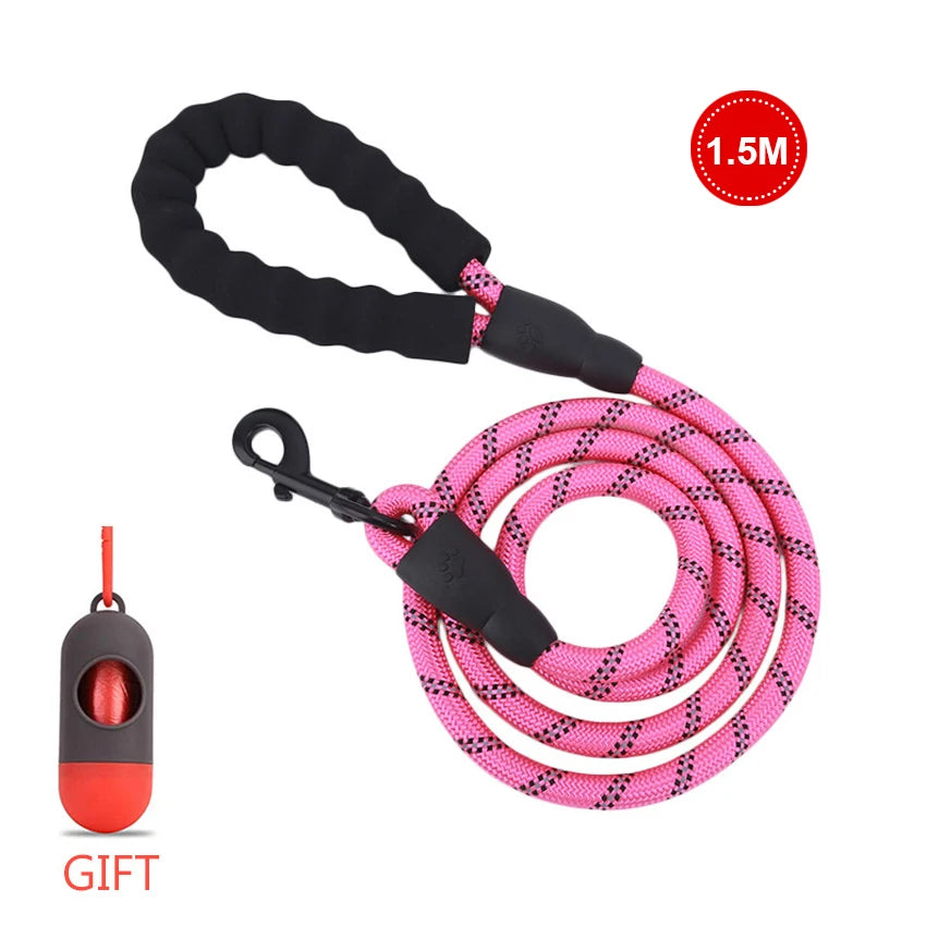 Reflective Heavy Duty Dog Leash with Padded Handle Durable Nylon Rope Leashes