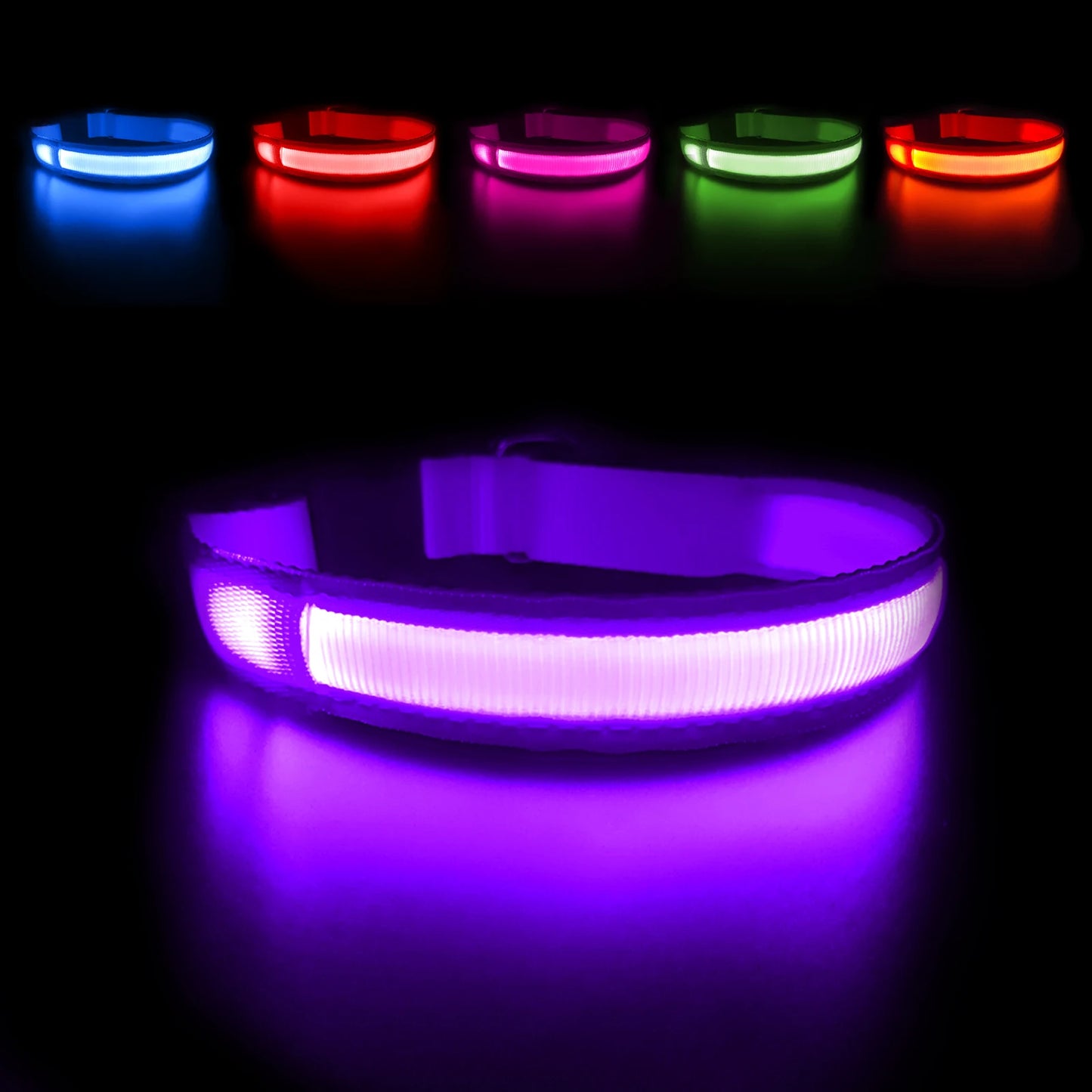LED Luminous Dog Collar, Flashing Safety Glow Necklace