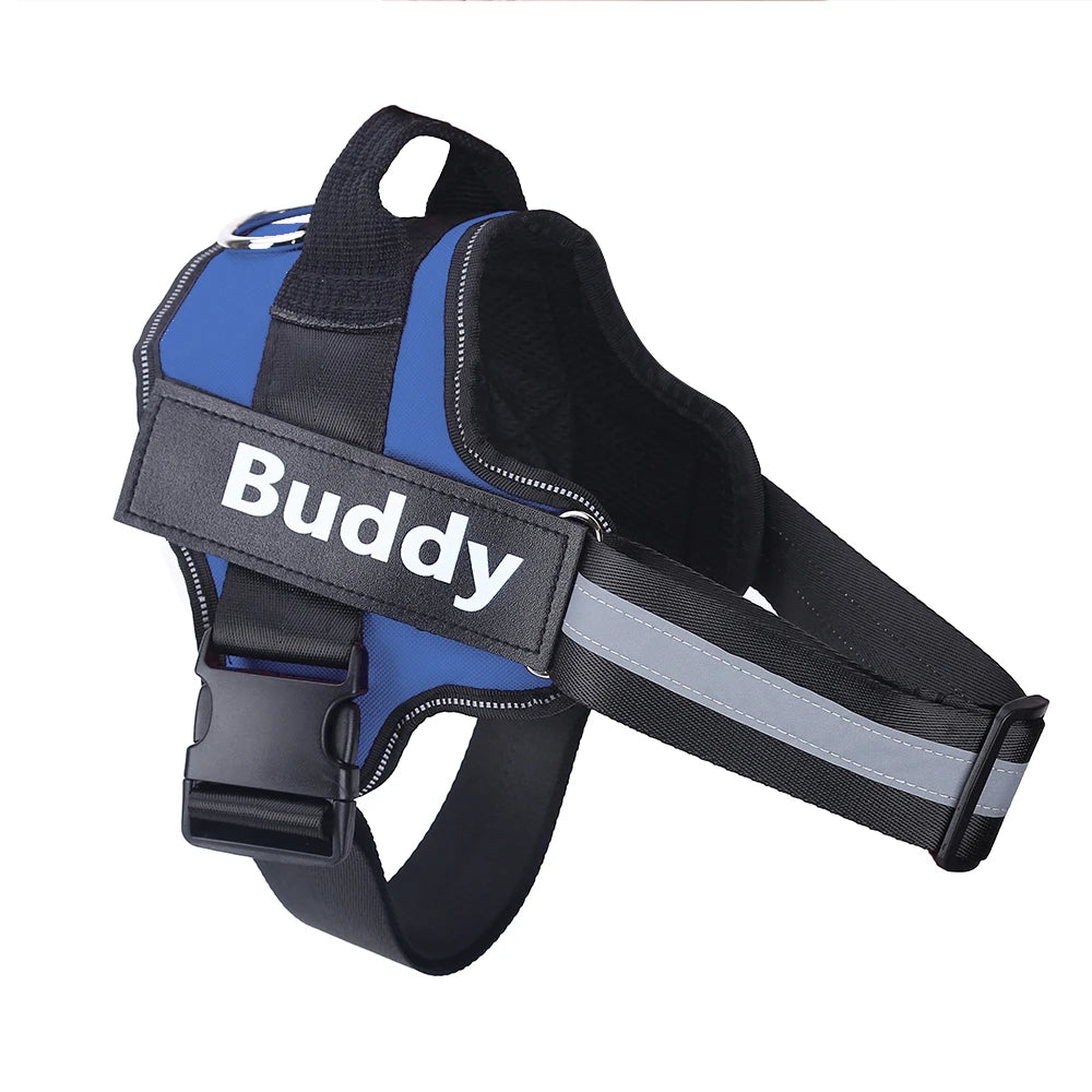 Adjustable Reflective Dog Harness Custom with Vest ID Patch