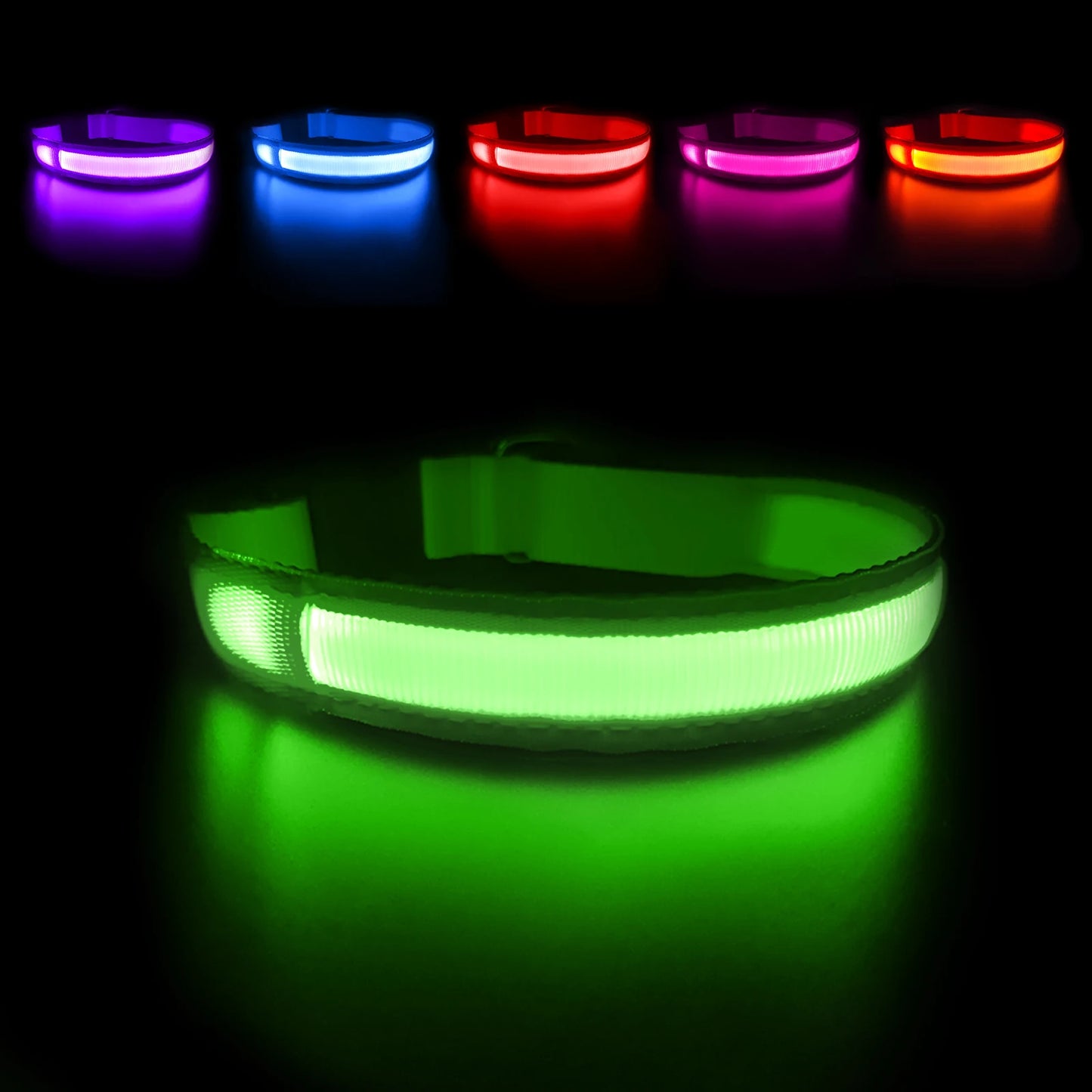 LED Luminous Dog Collar, Flashing Safety Glow Necklace