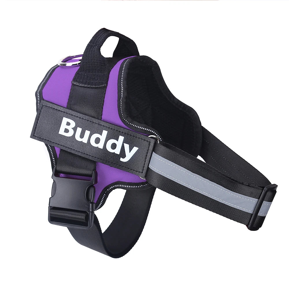 Adjustable Reflective Dog Harness Custom with Vest ID Patch