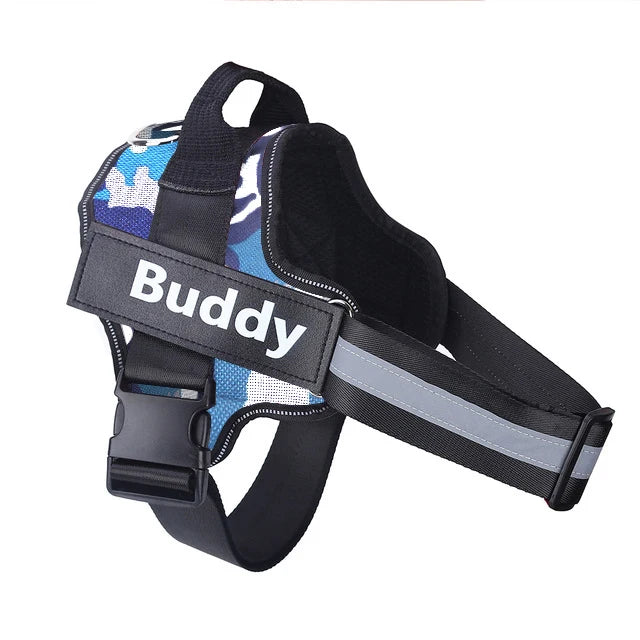 Adjustable Reflective Dog Harness Custom with Vest ID Patch