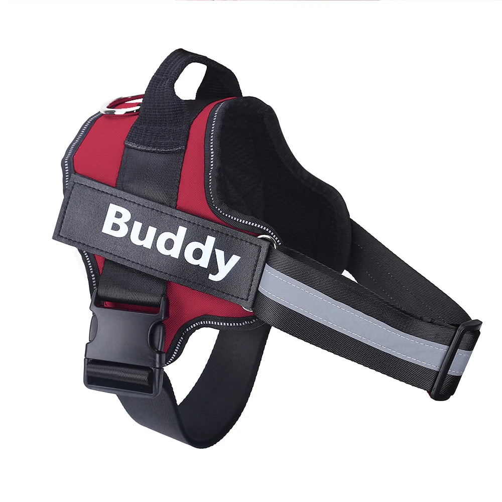 Adjustable Reflective Dog Harness Custom with Vest ID Patch