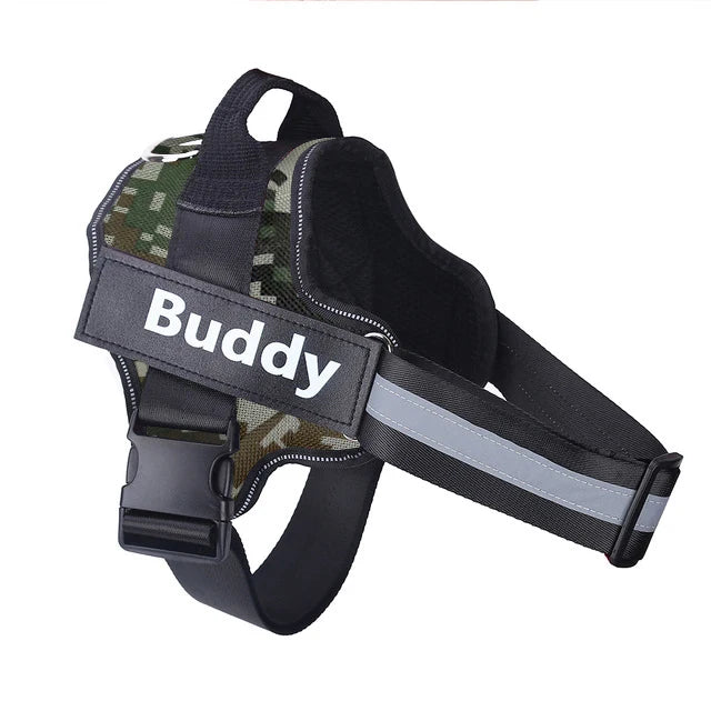 Adjustable Reflective Dog Harness Custom with Vest ID Patch