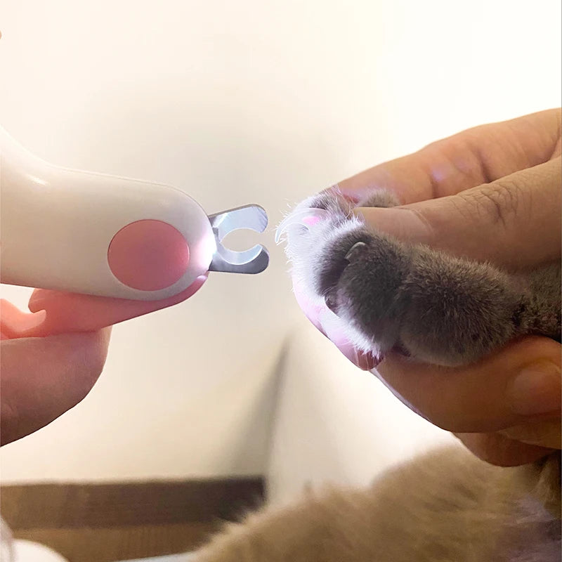 LED Light Cat/Dog Nail Clipper Professional Pet Claw Trimmer with Safety Lock