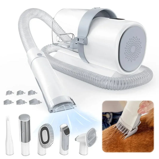 Pet Hair Vacuum for Dog Grooming, 5-In-1 Electric Clippers