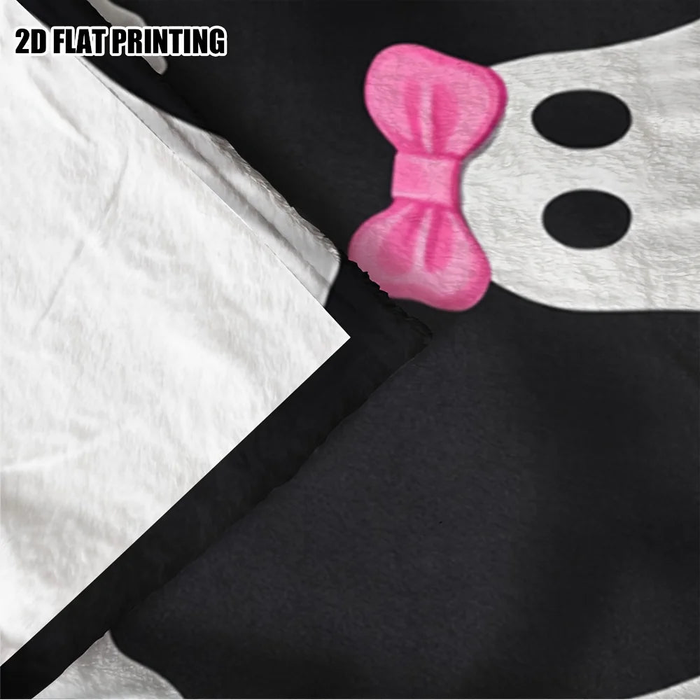 Ultra-Soft Halloween Ghosts with Pink Bows Throw Blanket