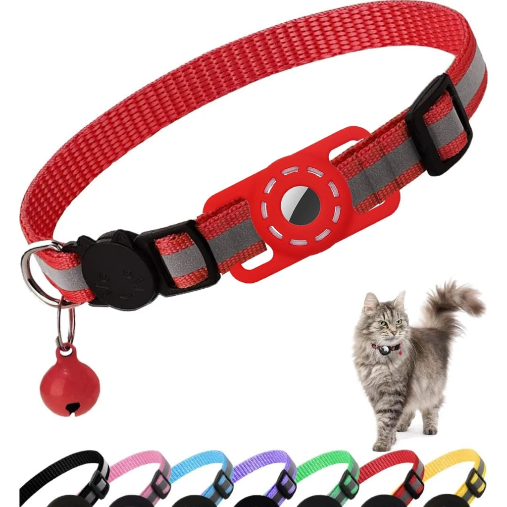 Adjustable Reflective Anti Choke Apple Airtag Collar