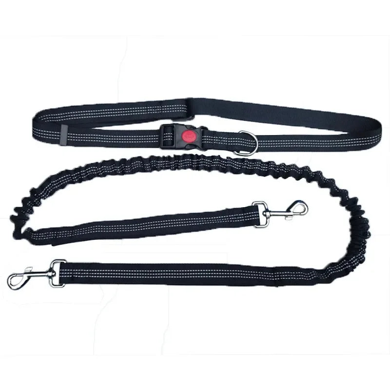 Hand Free Dog Leash Adjustable Waist Belt Chest Strap Traction Rope
