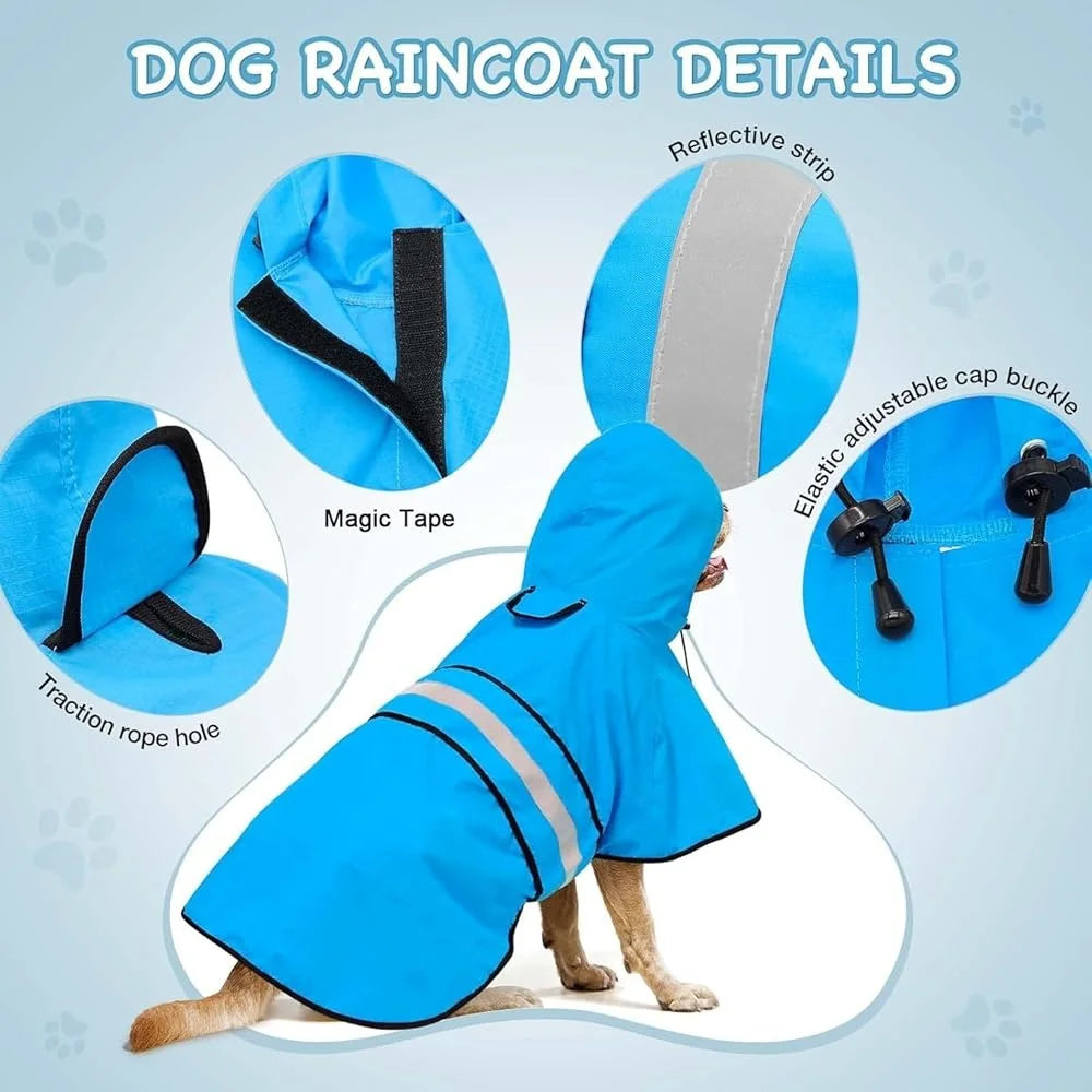 Lightweight Hooded Reflective Raincoat Adjustable