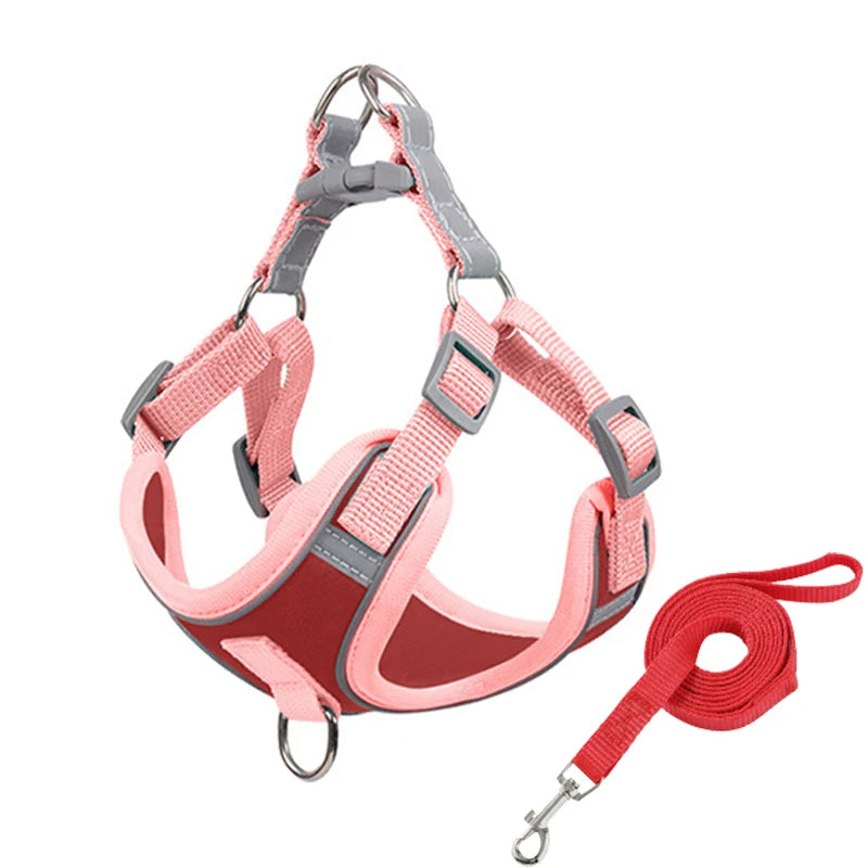 Adjustable Dog Harness and Leash for Small Dogs/Cat Reflective Breathable