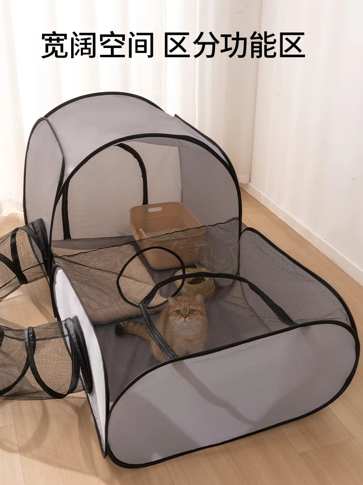 Cats and Dogs Hard Oxford Cloth with a Play Tunnel Foldable