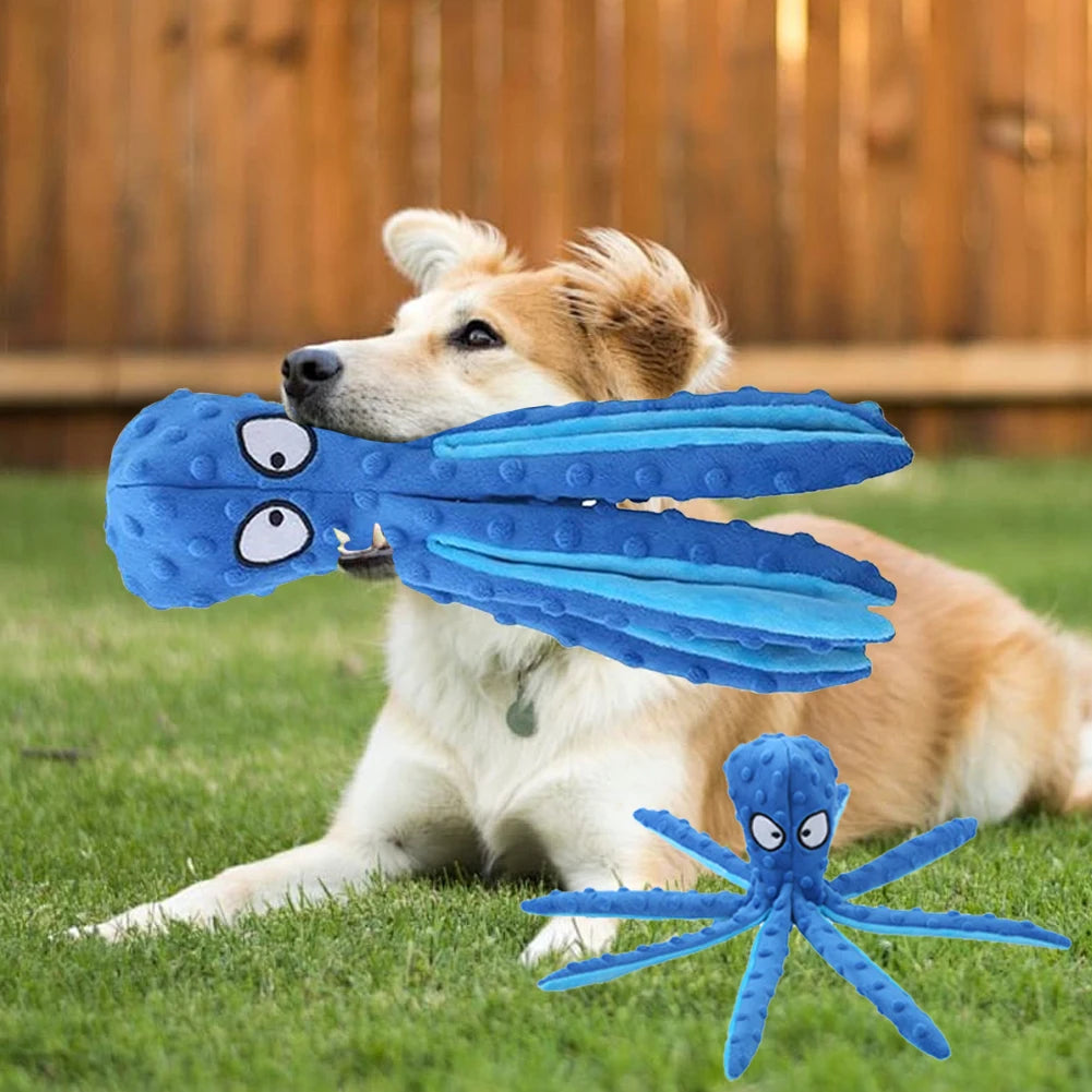 Indestructible Interactive Dog Toy, Plush Toy Octopus Bite Resistant