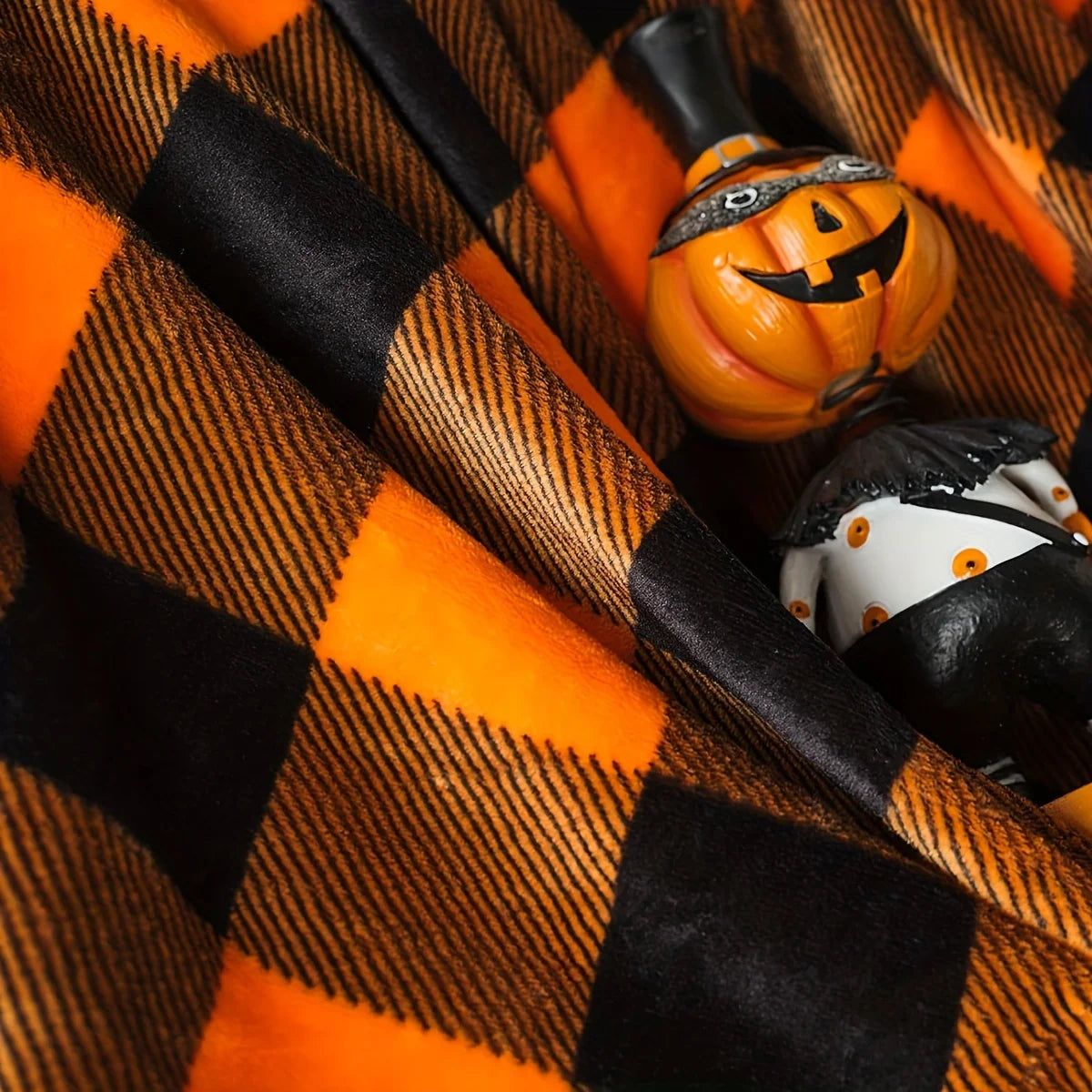 Halloween Plaid Blanket, Bed Blanket Office Throw Blanket,
