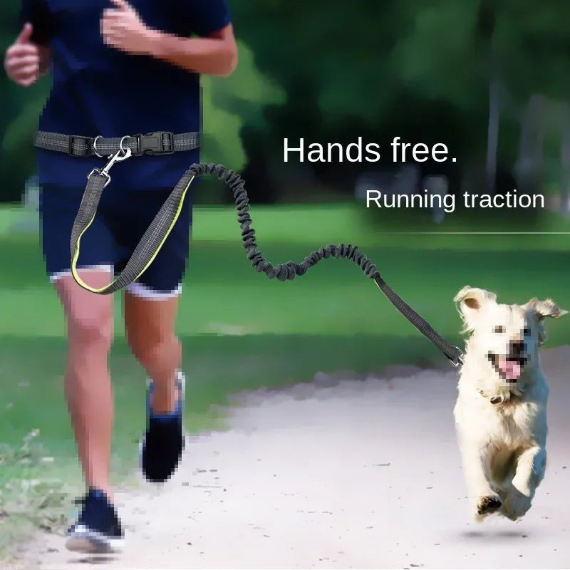 Hand Free Dog Leash Adjustable Waist Belt Chest Strap Traction Rope