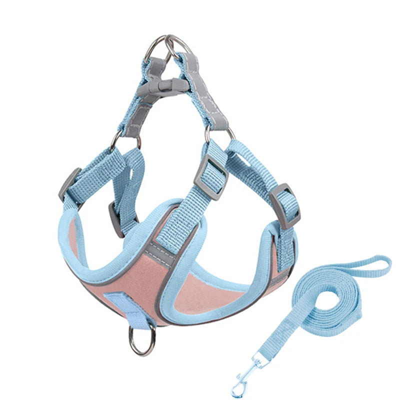 Adjustable Dog Harness and Leash for Small Dogs/Cat Reflective Breathable