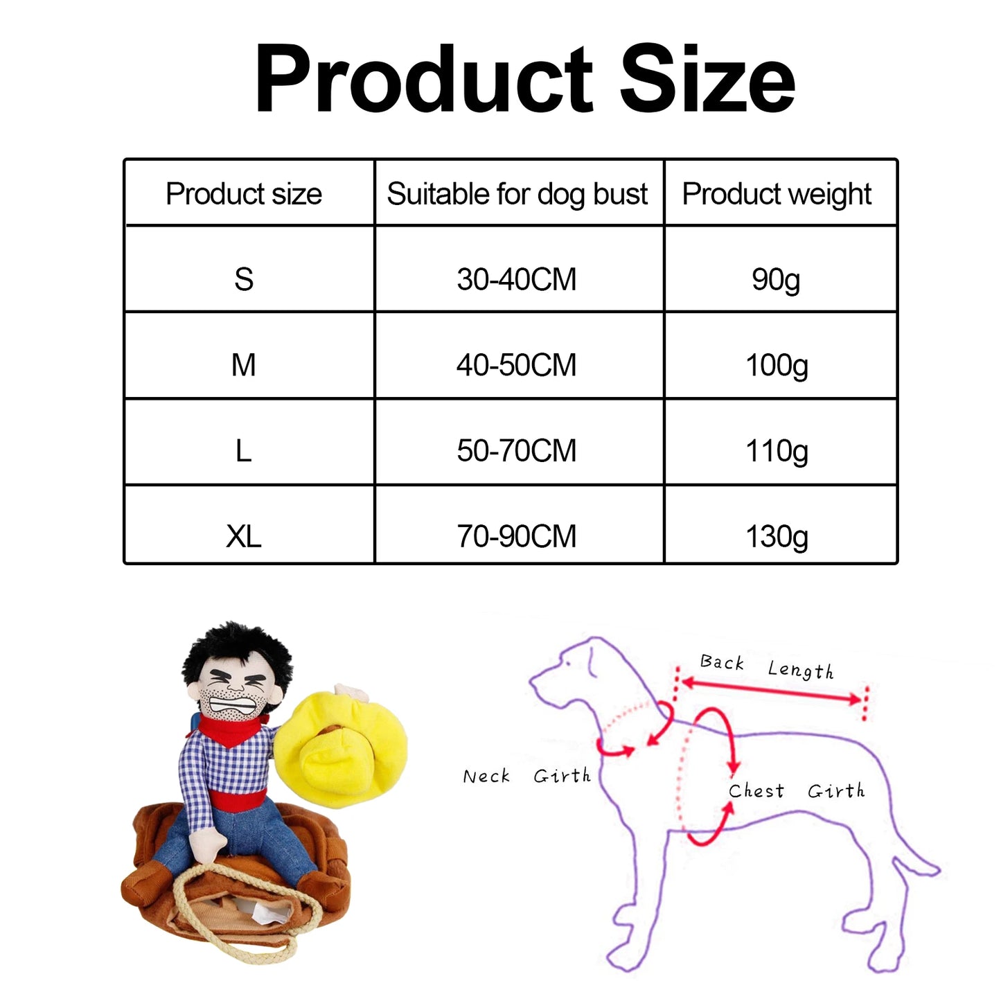 Dog Cowboy Outfit/Halloween Costume With Loop Fasteners