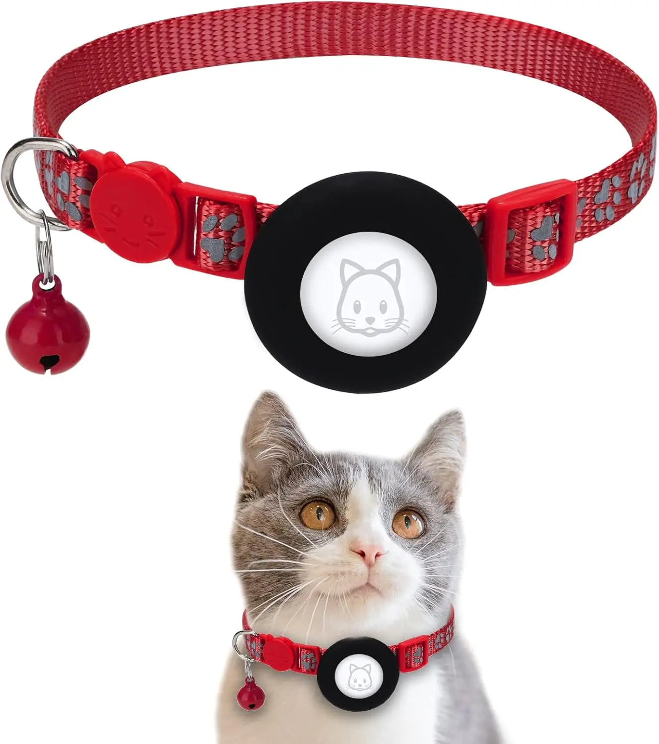 Adjustable Reflective Anti Choke Apple Airtag Collar