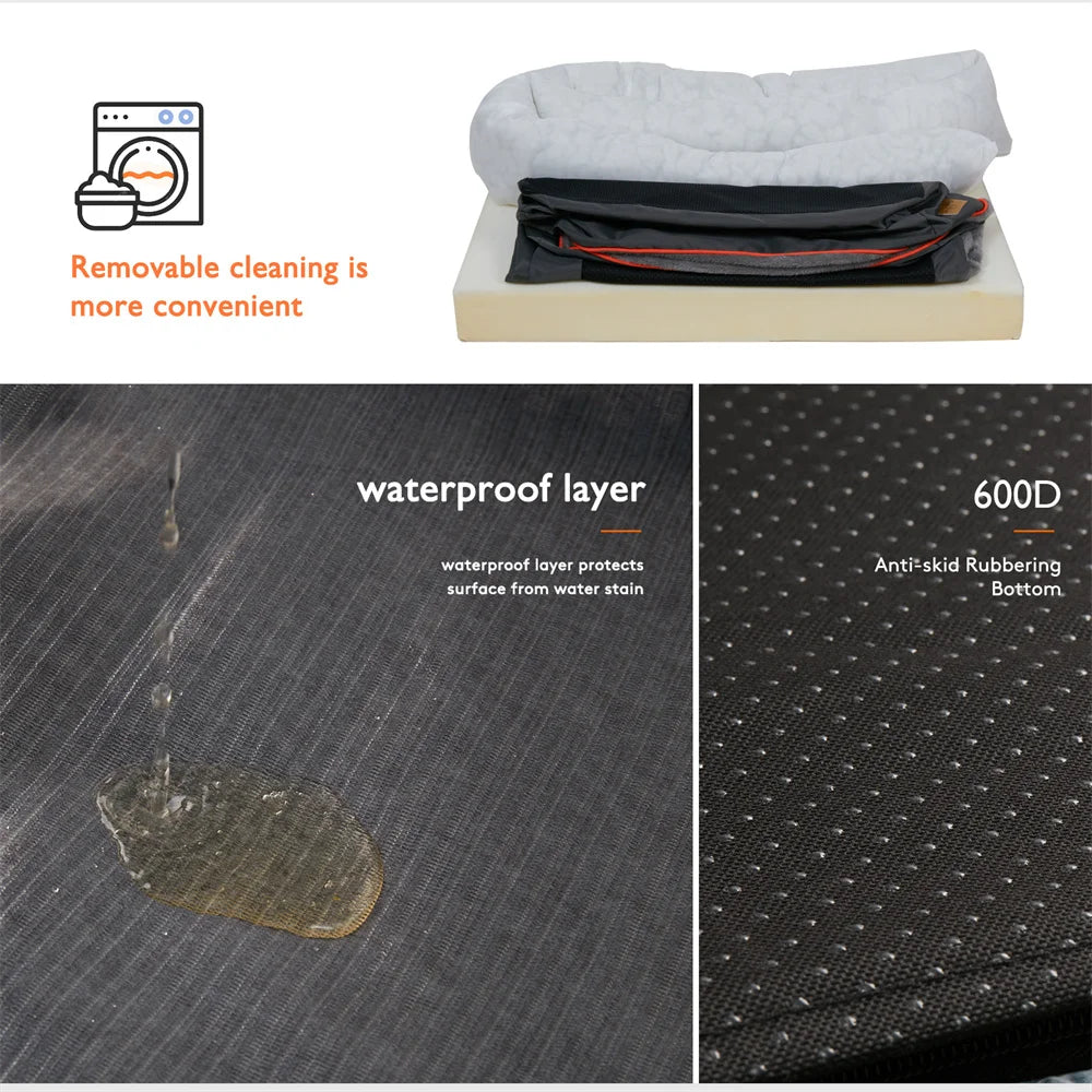 Jumbo Orthopedic Dog Bed Waterproof Elevated Cushion Removable Cover
