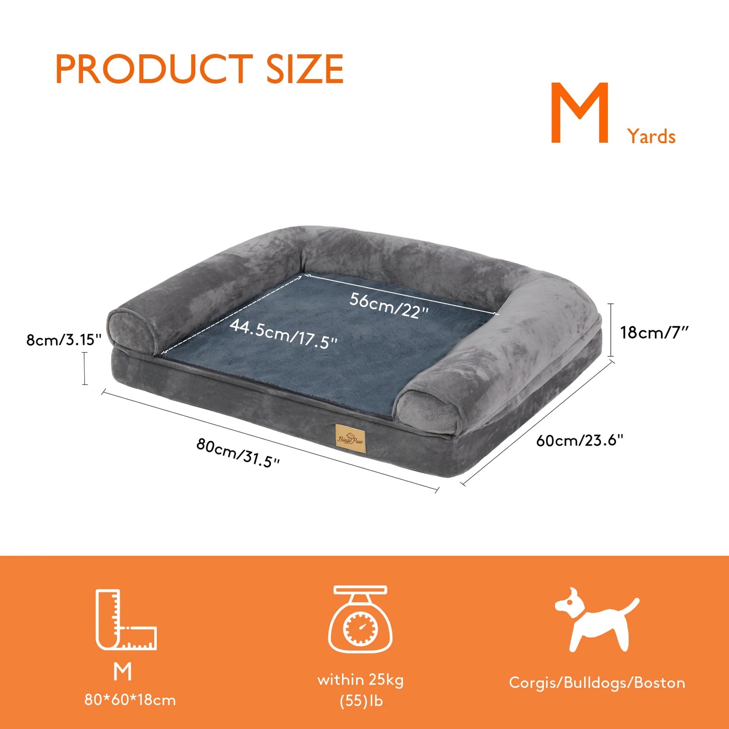 Extra Large Orthopedic Pet Mattress with Removable Washable Cover