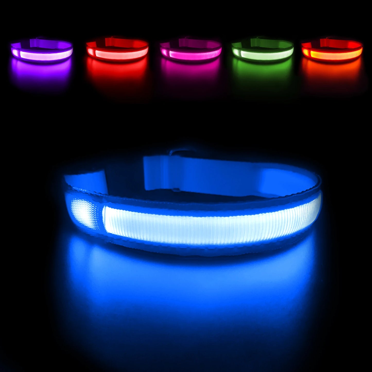 LED Luminous Dog Collar, Flashing Safety Glow Necklace