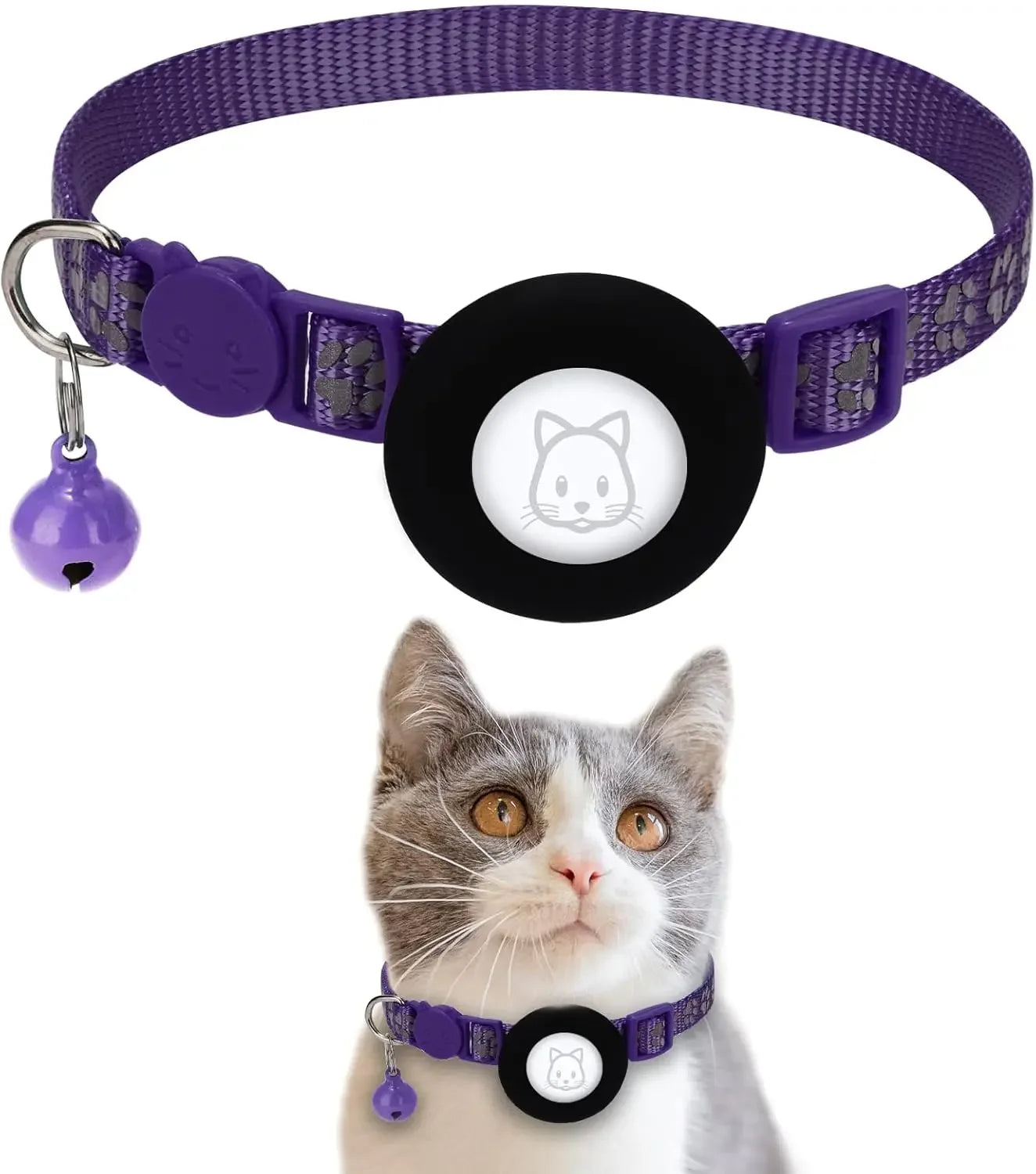 Adjustable Reflective Anti Choke Apple Airtag Collar