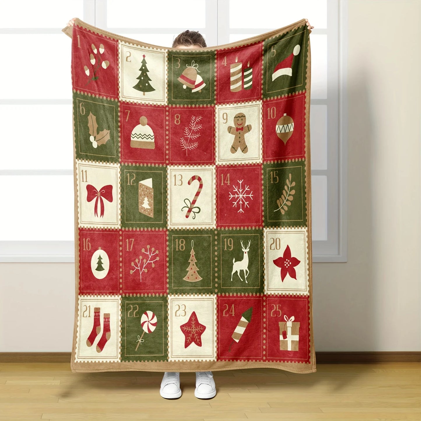 Vintage Christmas Print Blanket