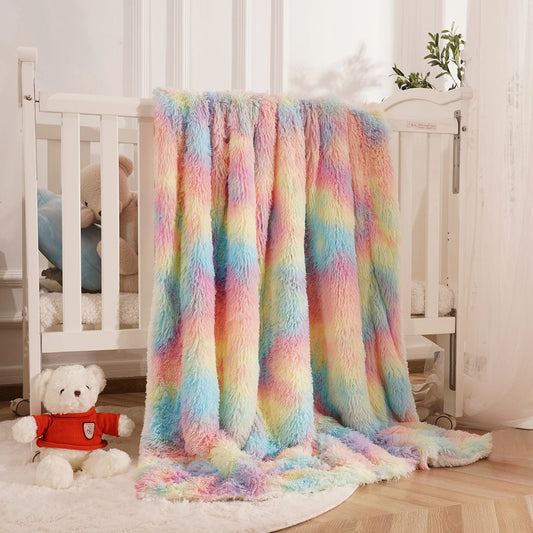 Soft Rainbow plush blanket