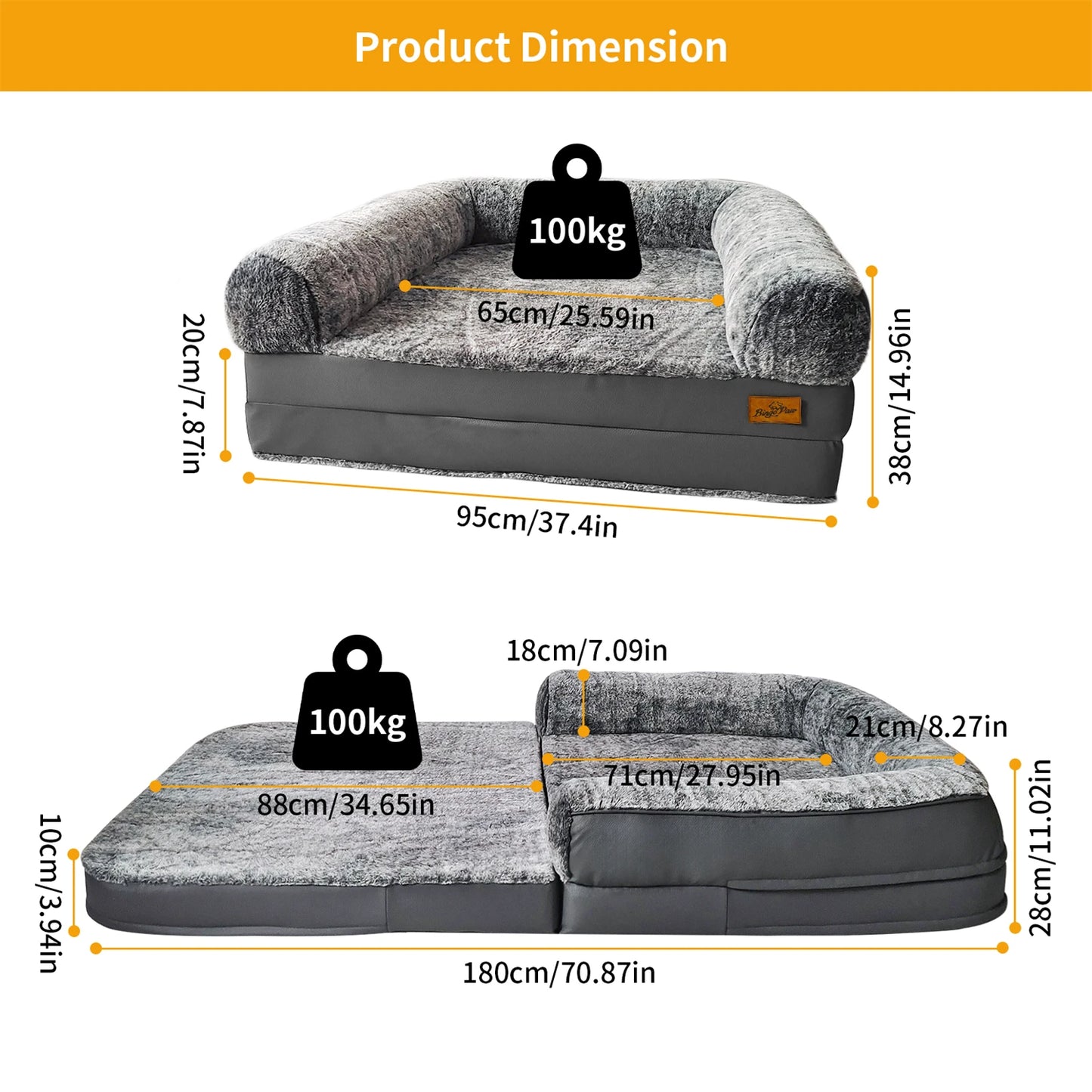 Calming Human Size Dog Bed for Adults and Pets
