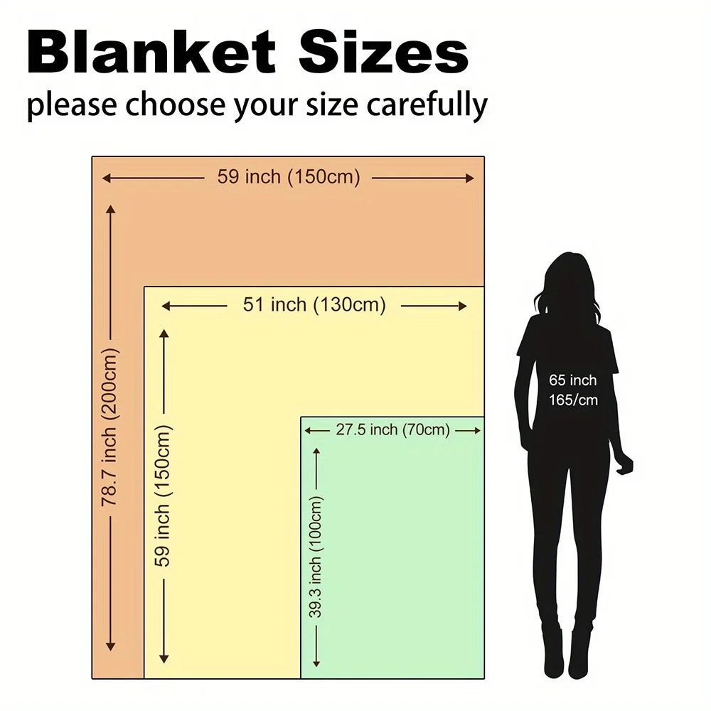 Halloween & Pumpkin Throw Blanket – Cute Cartoon Ghosts, Jack-o'-Lanterns, and Autumn Leaves