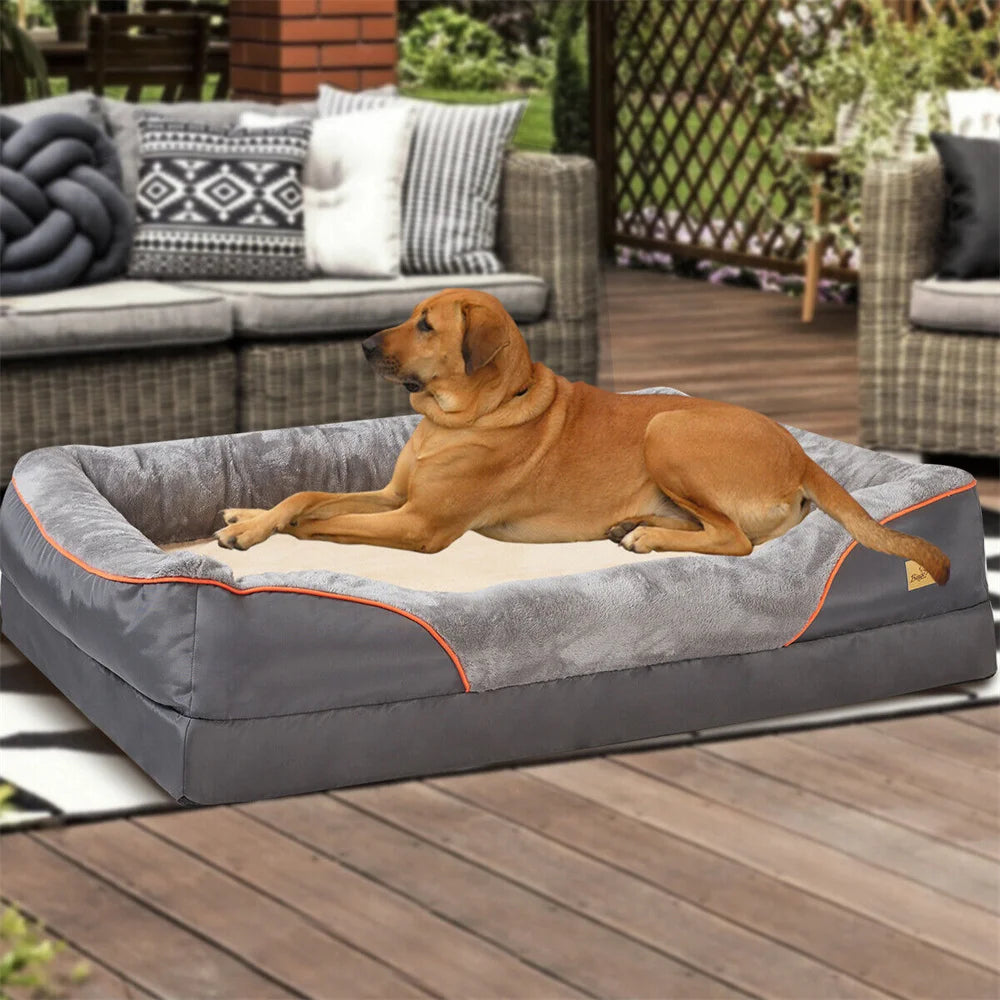 Jumbo Orthopedic Dog Bed Waterproof Elevated Cushion Removable Cover
