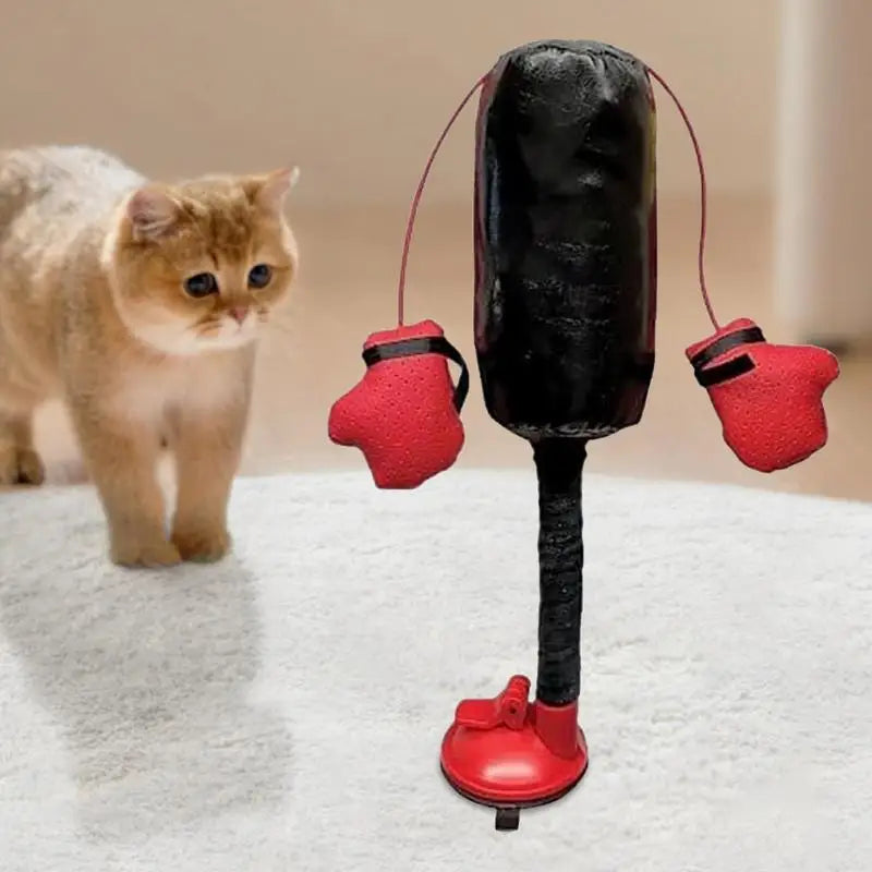 Portable Cat Punching Bag, Interactive Indoor Toy With Gloves