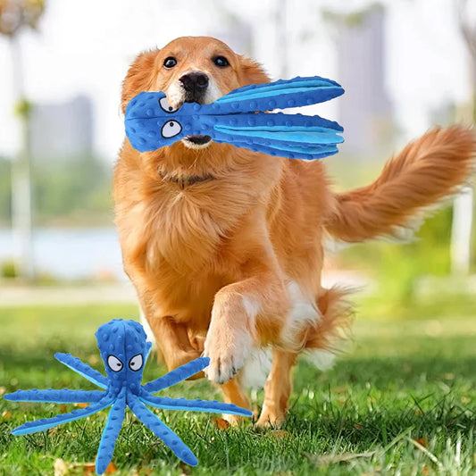 Indestructible Interactive Dog Toy, Plush Toy Octopus Bite Resistant