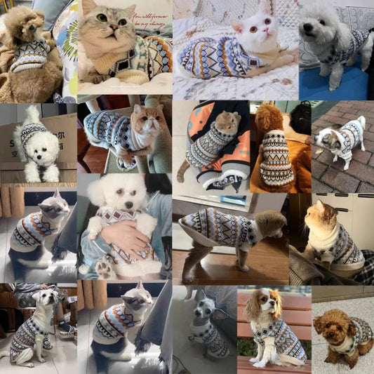 Dog Turtleneck Knitted Sweaters for Small Medium Dogs