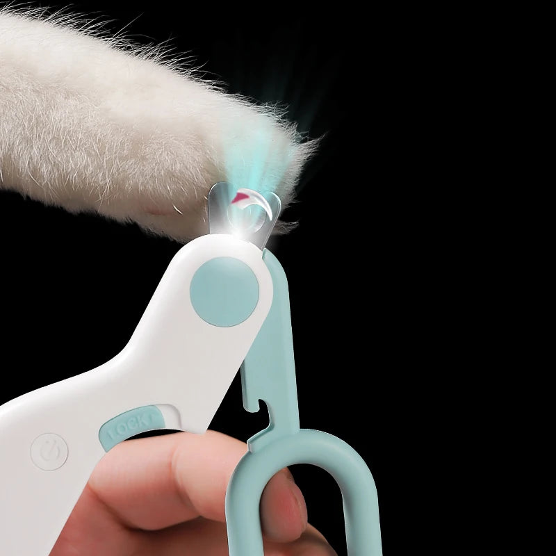 LED Light Cat/Dog Nail Clipper Professional Pet Claw Trimmer with Safety Lock