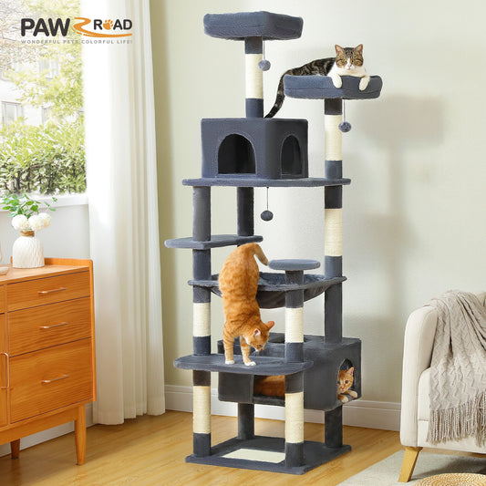 Large Cat Tree and Tower for Indoor Cats Spacious Hammock Perches