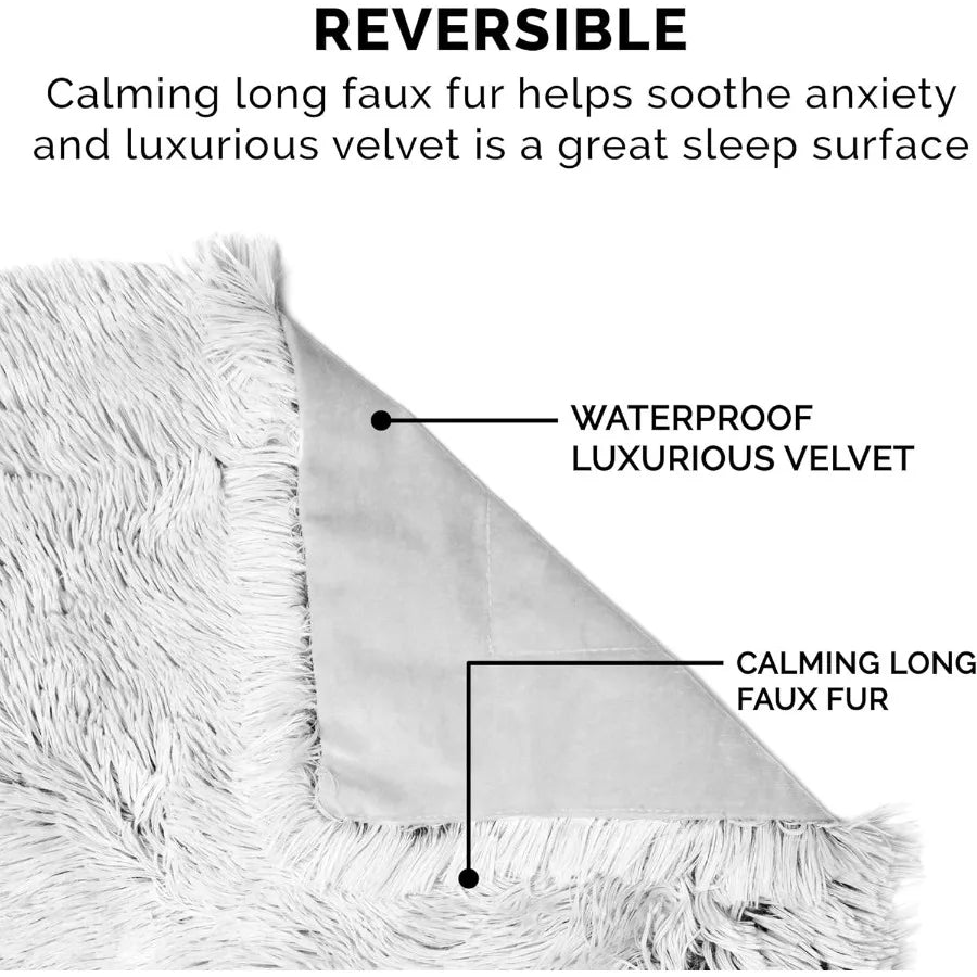 Waterproof Throw Blanket for Dogs Washable Calming Long Faux Fur