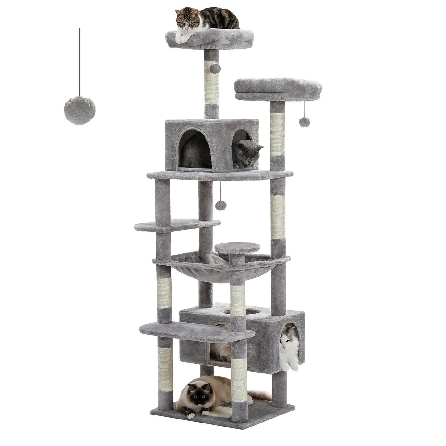 Large Cat Tree and Tower for Indoor Cats Spacious Hammock Perches