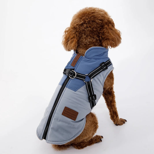 Dog Winter Jacket With Harness For Small Large Dogs Warm Waterproof