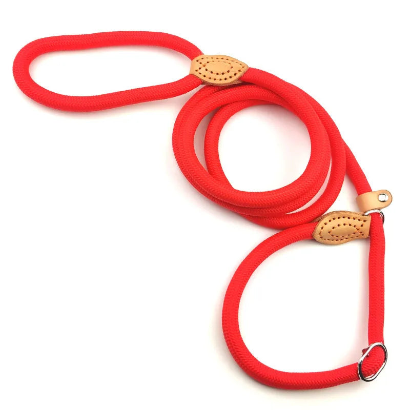 Adjustable Heavy Duty Braided Slip Rope Training Leashes for Small Medium Dogs