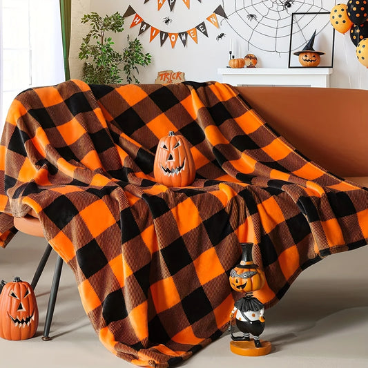 Halloween Plaid Blanket, Bed Blanket Office Throw Blanket,