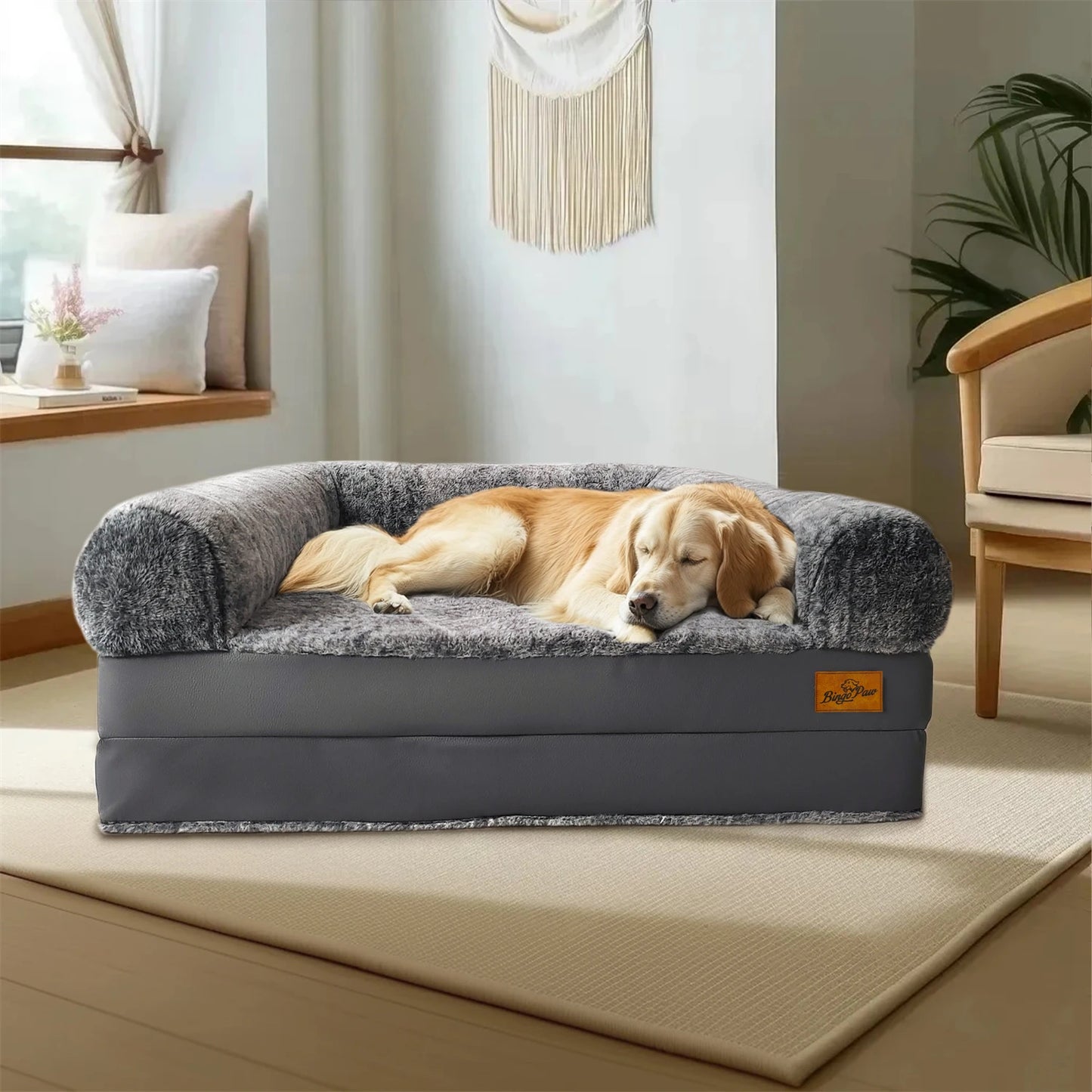 Calming Human Size Dog Bed for Adults and Pets
