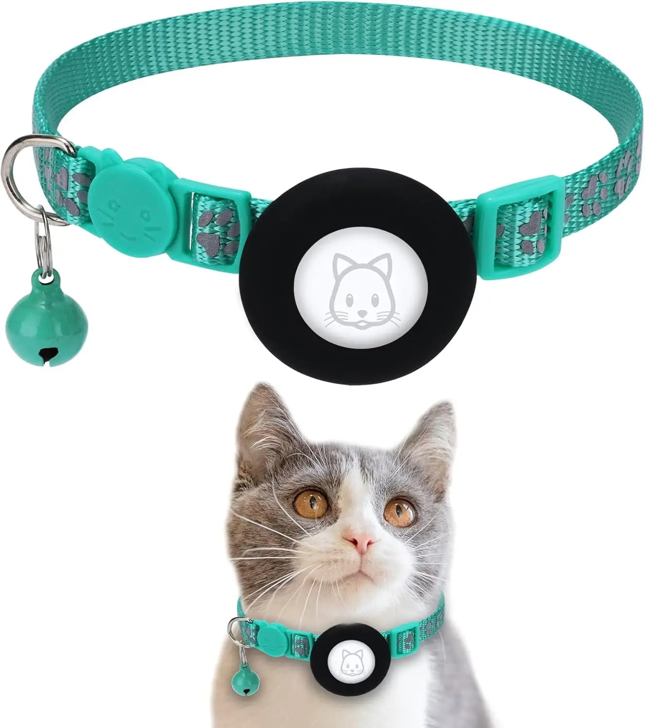 Adjustable Reflective Anti Choke Apple Airtag Collar