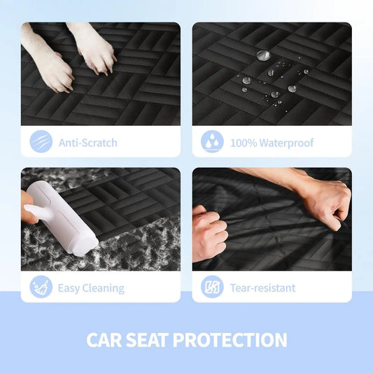 Dog Car Seat Cover, Hard Bottom Back Seat Extender, Holds 400lbs,