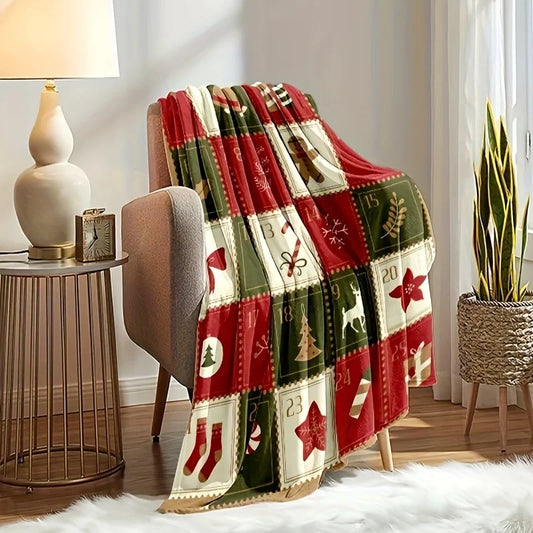 Vintage Christmas Print Blanket